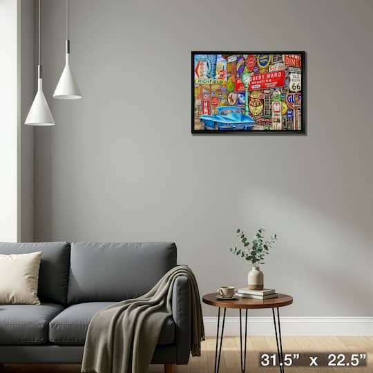 Along Route 66 20" x 29" Framed Canvas By Michel Fishel 31.5" x 22.5"